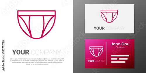 Logotype line Men underpants icon isolated on white background. Man underwear. Logo design template element. Vector