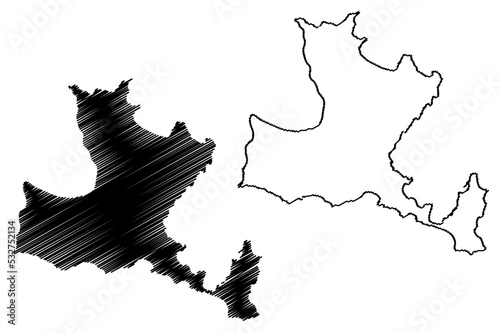 Pasalimani island (Republic of Turkey) map vector illustration, scribble sketch Paşalimani or Halone ada map