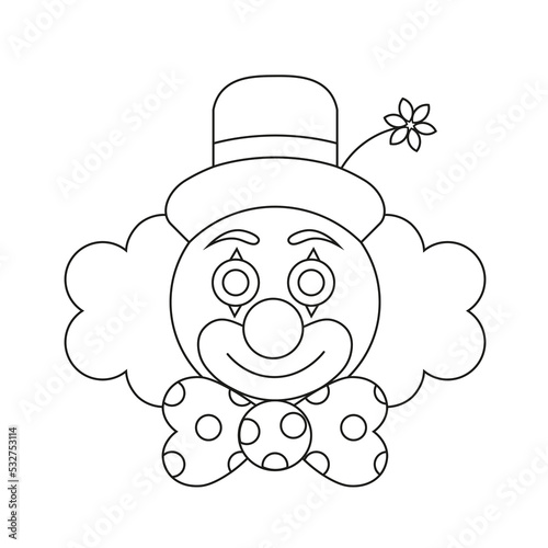 Clown coloring page. Clown illustration ideal for schoolwork.