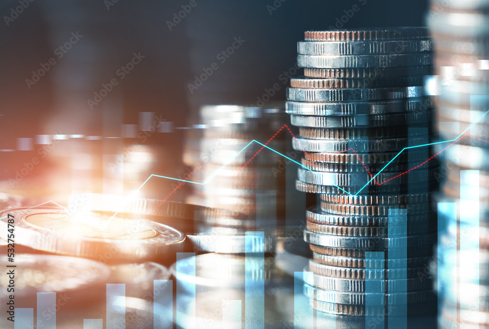 Finance and money technology background concept of business prosperity and  asset management . Creative graphic show economy and financial growth by  investment in valuable asset to gain wealth profit . Photos | Adobe Stock