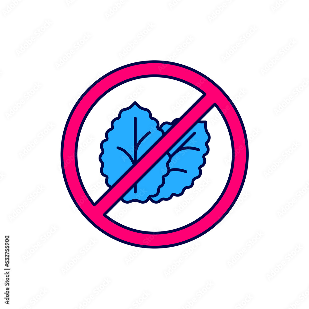 Filled outline No tobacco leaf icon isolated on white background. Tobacco leaves. Vector Filled outline No tobacco leaf icon isolated on white background. Tobacco leaves. Vector