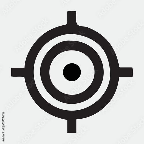 Center focus target icon. Vector illustration, flat design.