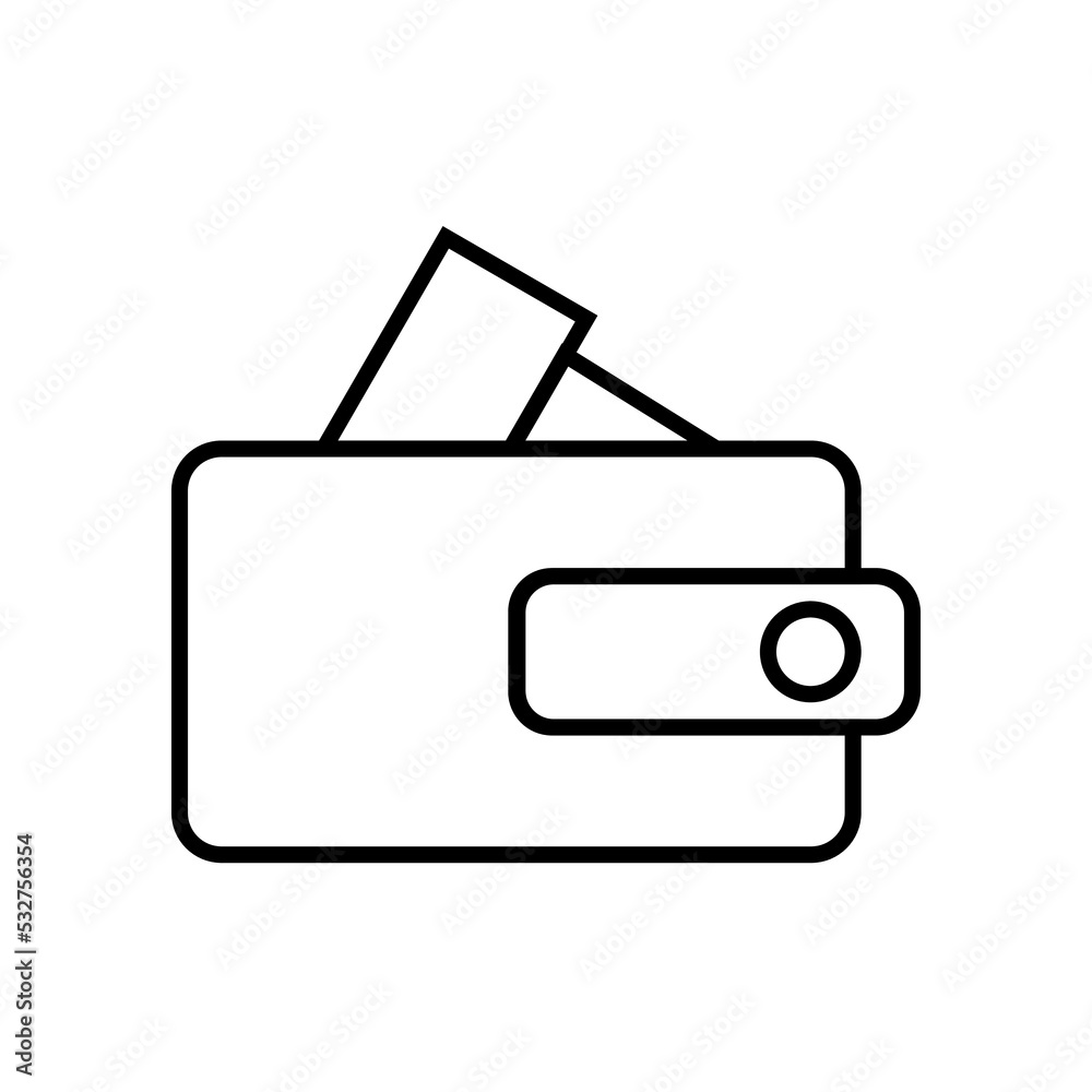 Graphic flat wallet icon for your design and website Graphic flat wallet icon for your design and website