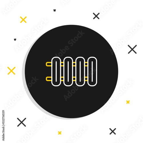 Line Heating radiator icon isolated on white background. Colorful outline concept. Vector
