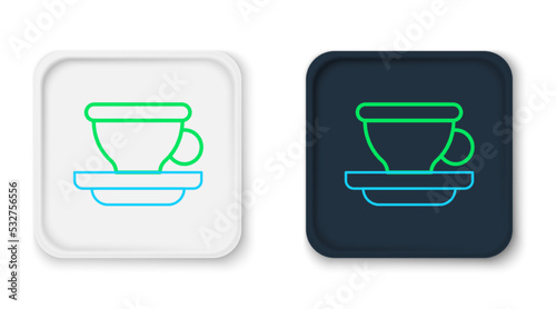 Line Coffee cup icon isolated on white background. Tea cup. Hot drink coffee. Colorful outline concept. Vector