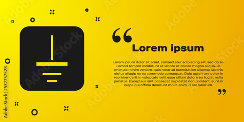 Black Electrical symbol ground icon isolated on yellow background. Protective earth ground symbol icon in electricity. Vector