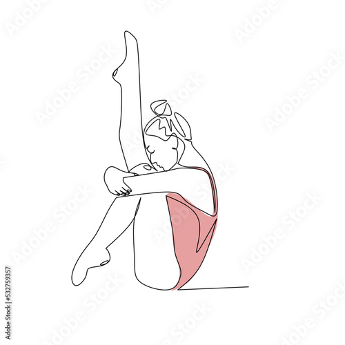 Gymnast vector illustration. Line art