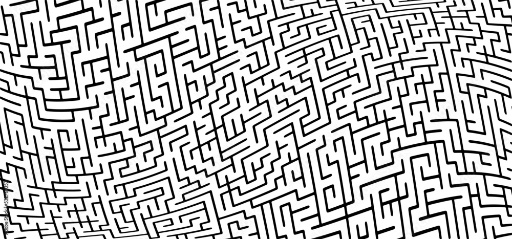 Education logic, labyrinth wave line. Black square maze. Vector. Find the way, labyrinth riddle. Black, white geometric pattern. labyrinth design icon. Maze tangled lines. Thinking game. Education logic, labyrinth wave line. Black square maze. Vector. Find the way, labyrinth riddle. Black, white geometric pattern. labyrinth design icon. Maze tangled lines. Thinking game.
