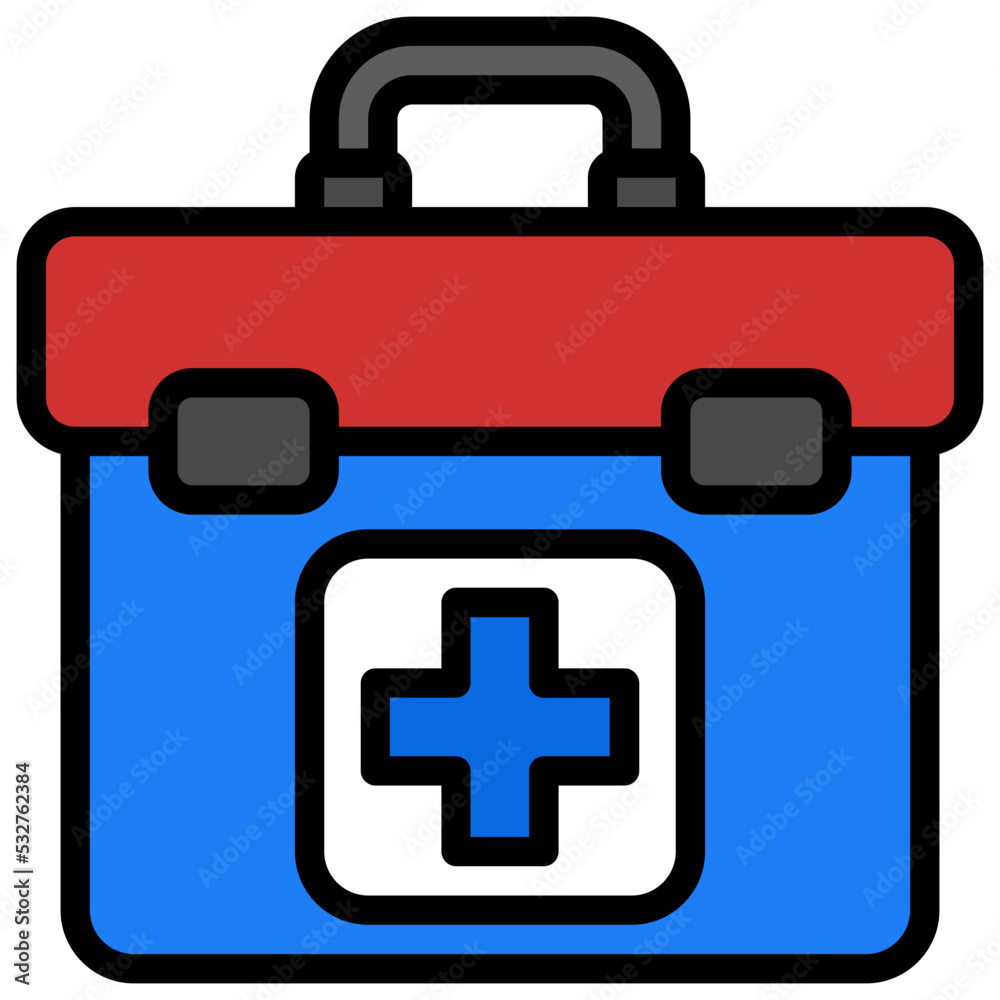 First Aid Kit filled line color icon. Can be used for digital product, presentation, print design and more. First Aid Kit filled line color icon. Can be used for digital product, presentation, print design and more.