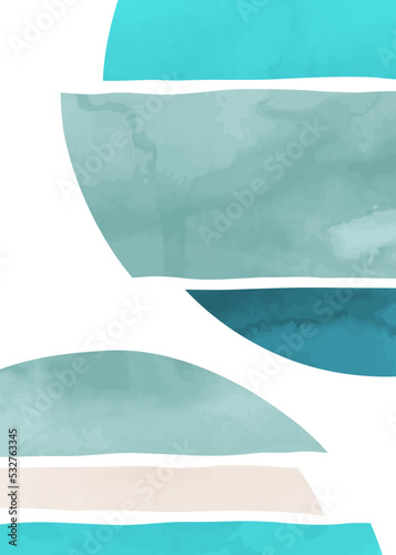 Moder design, hand painted watercolor illustration for wall decoration, social media, banner, postcard, cover, background