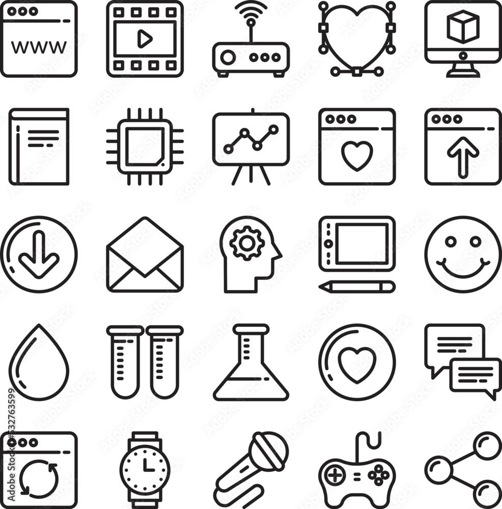 Web Design and Development Vector Icons Web Design and Development Vector Icons