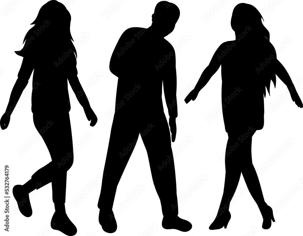 people black silhouette isolated vector