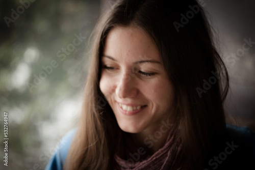Close up portrait of a smiling woman