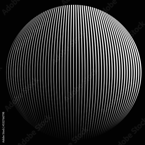 Lines in Circle Form . Vector  .Technology sphere Logo . 3d design element . Abstract Geometric shape .