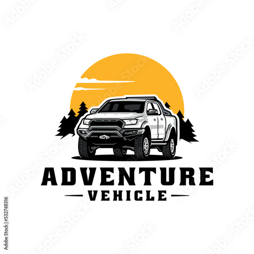 american truck illustration logo  vector