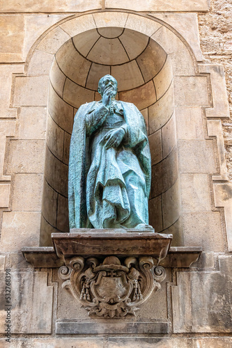 Medieval detail in the Palau del Bisbe, Barcelona, Spain photo