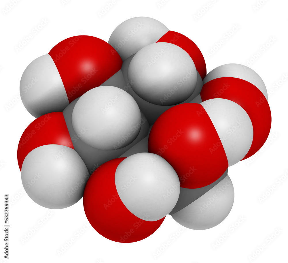 inositol (myo-inositol) molecule. 3D rendering. Inositol and its ...