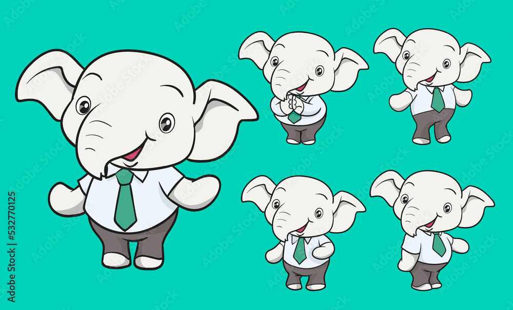 cute elephant worker cartoon mascot character cute elephant worker cartoon mascot character