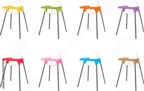 colorful modern child high chair for baby feeding