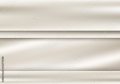 Abstract 3D white or golden fabric stripes template background and texture luxury style