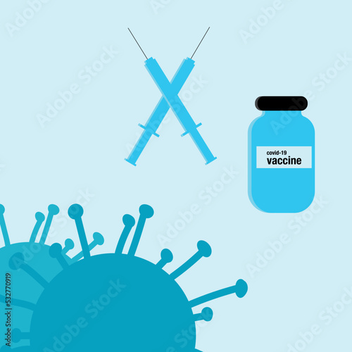 Vector image, the vaccine protects against the virus