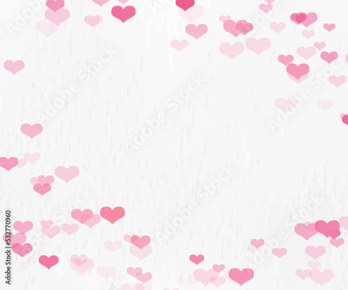 Beautiful Confetti Hearts Falling on Background. Invitation Template Background Design, Greeting Card, Poster. Valentine Day. Vector illustration