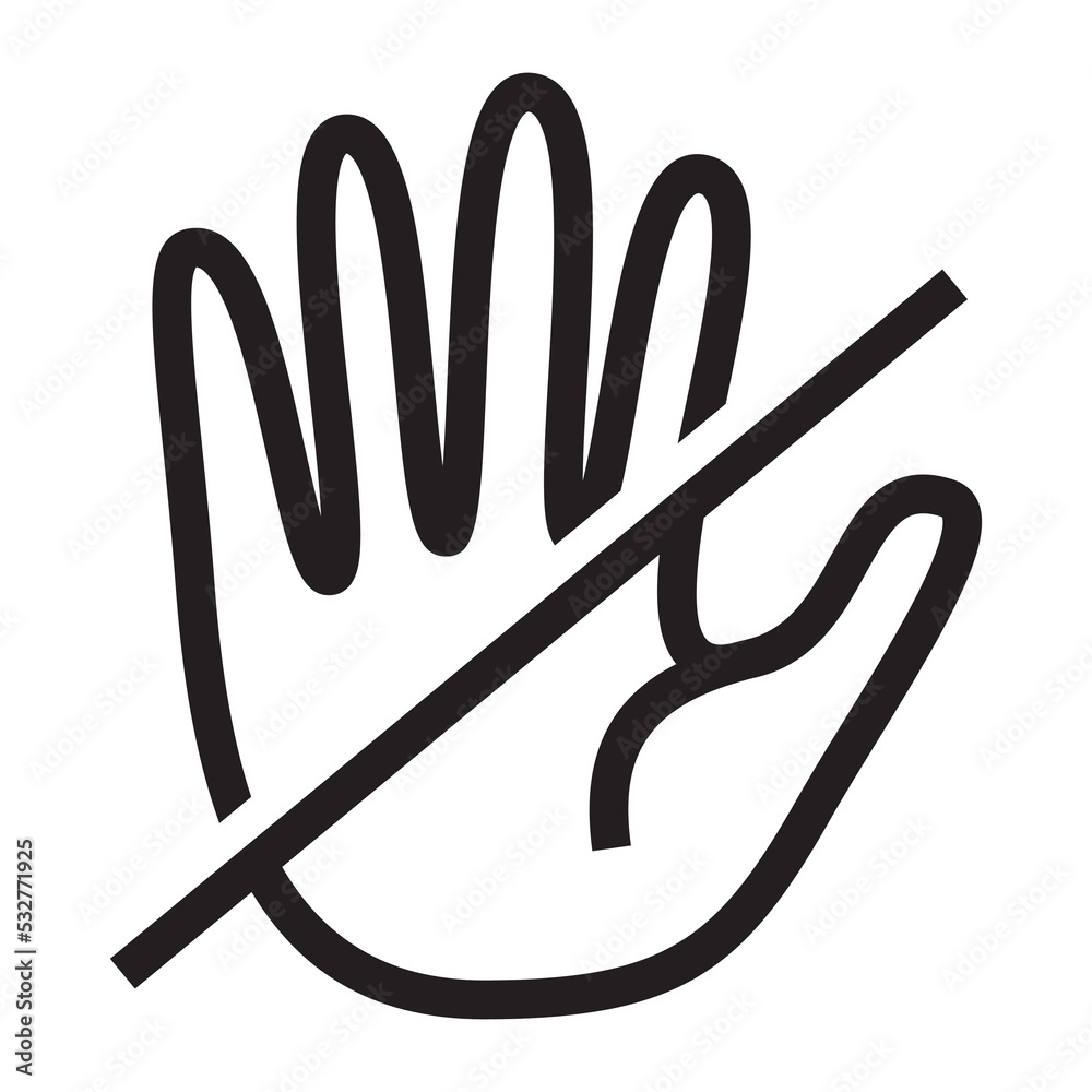 Do not touch hand icon. Stop or forbidden line sign vector illustration Do not touch hand icon. Stop or forbidden line sign vector illustration