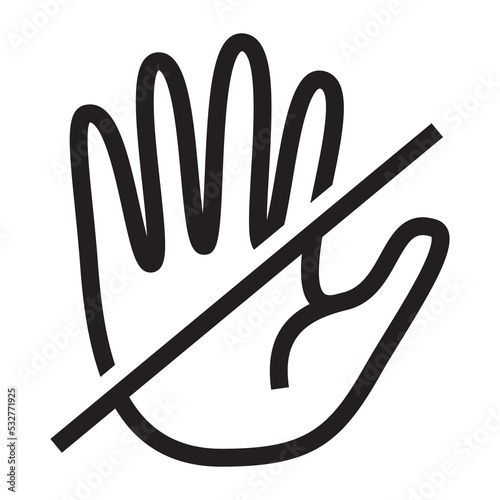 Do not touch hand icon. Stop or forbidden line sign vector illustration
