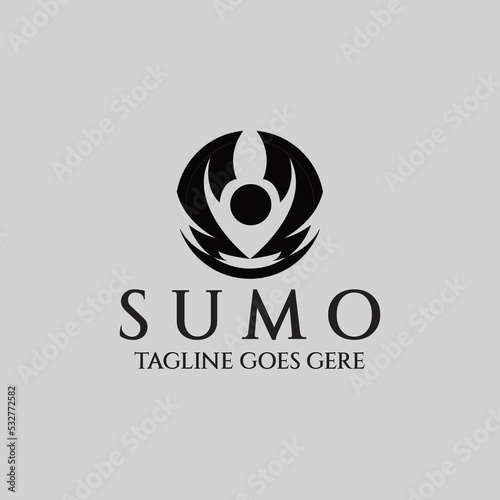 Sumo logo design template. Vector illustration
