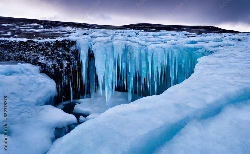 Frozen waterfall