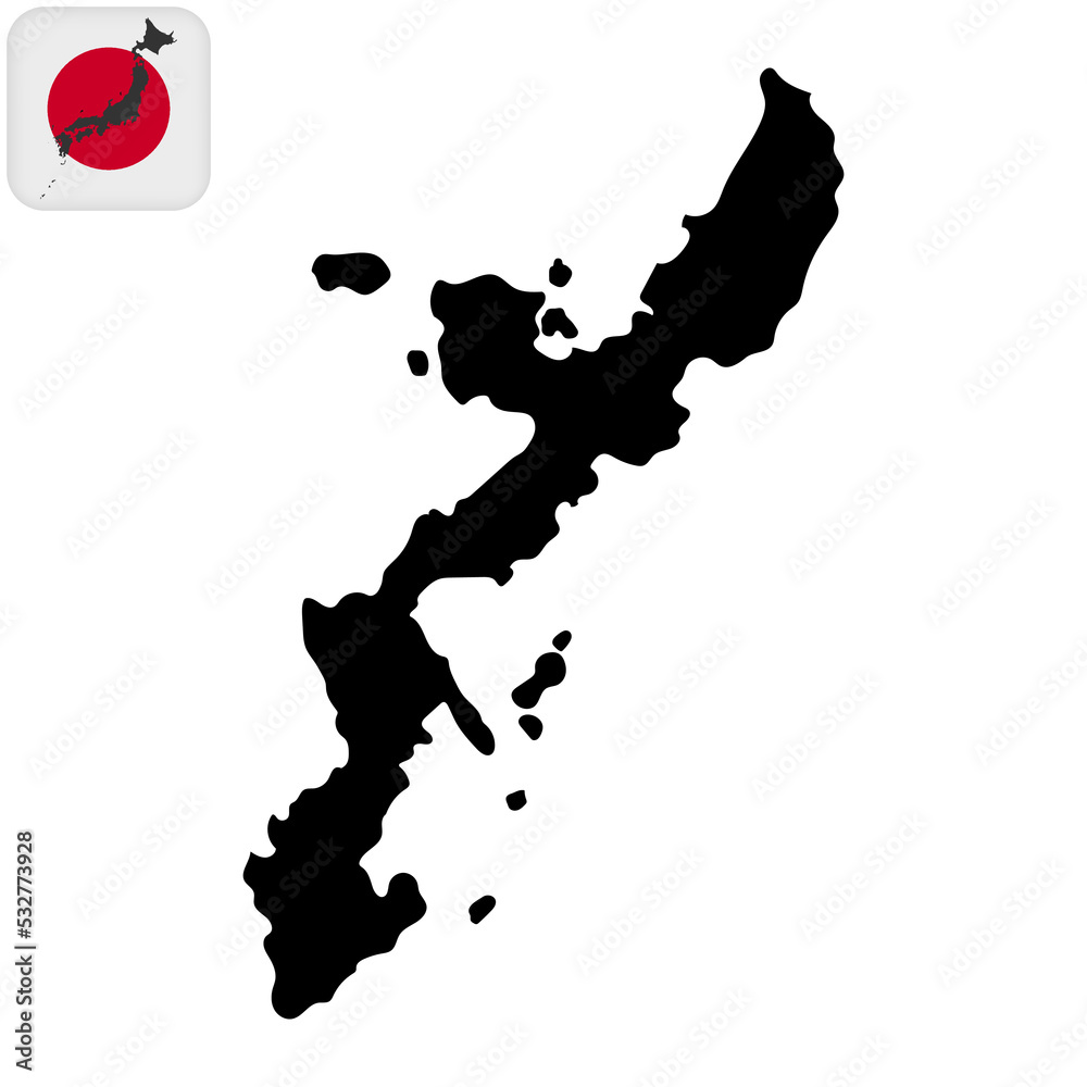 Okinawa island map. Vector illustration - obrazy, fototapety, plakaty 