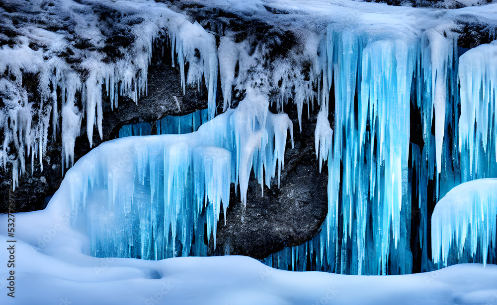 Frozen waterfall
