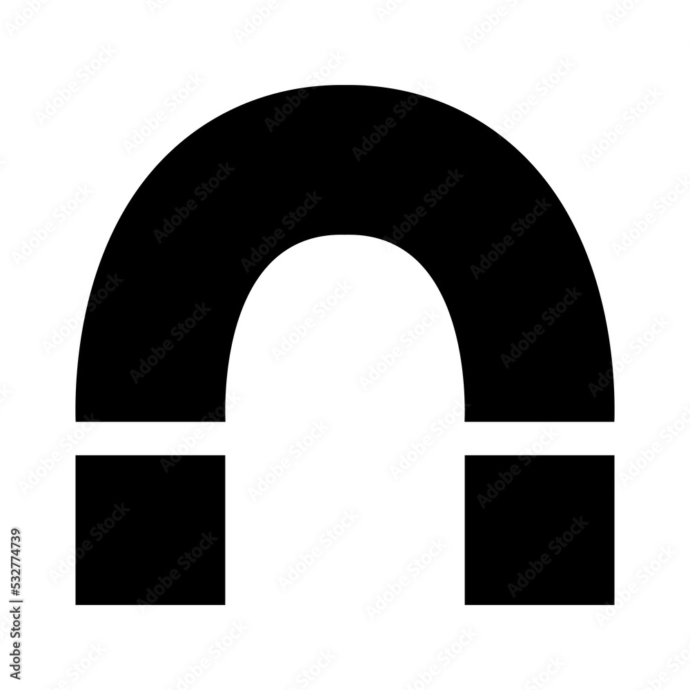 Magnet icon with a black style that is suitable for your modern business Magnet icon with a black style that is suitable for your modern business
