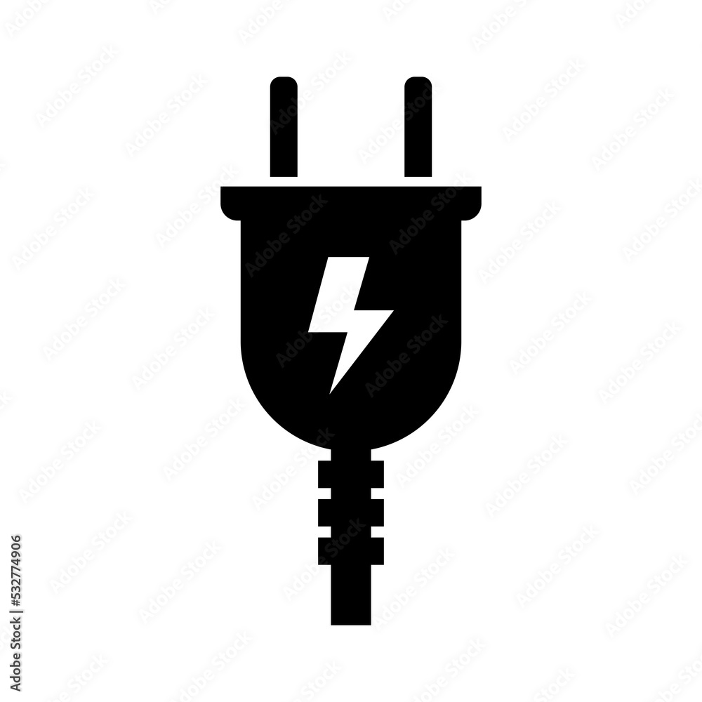 Plug icon with a black style that is suitable for your modern business Plug icon with a black style that is suitable for your modern business