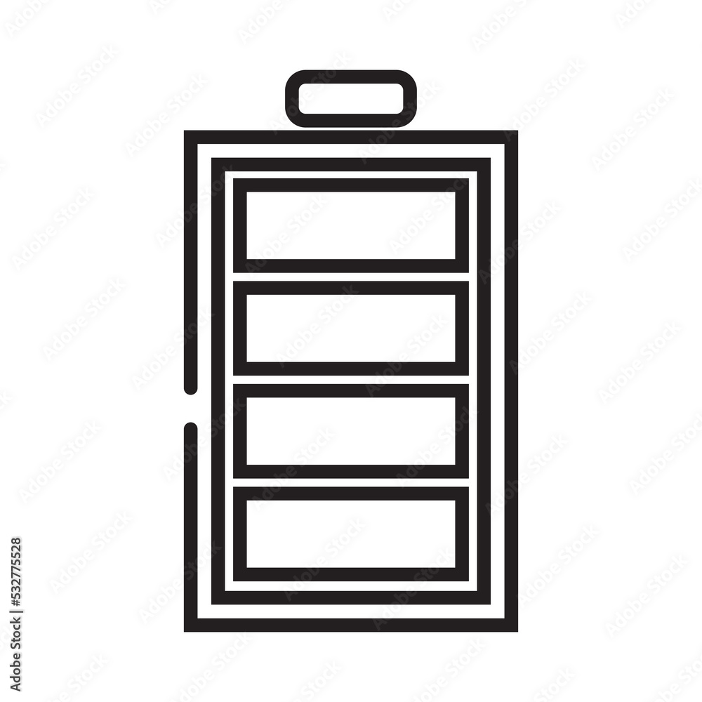 Battery icon with a line style that is suitable for your modern business Battery icon with a line style that is suitable for your modern business
