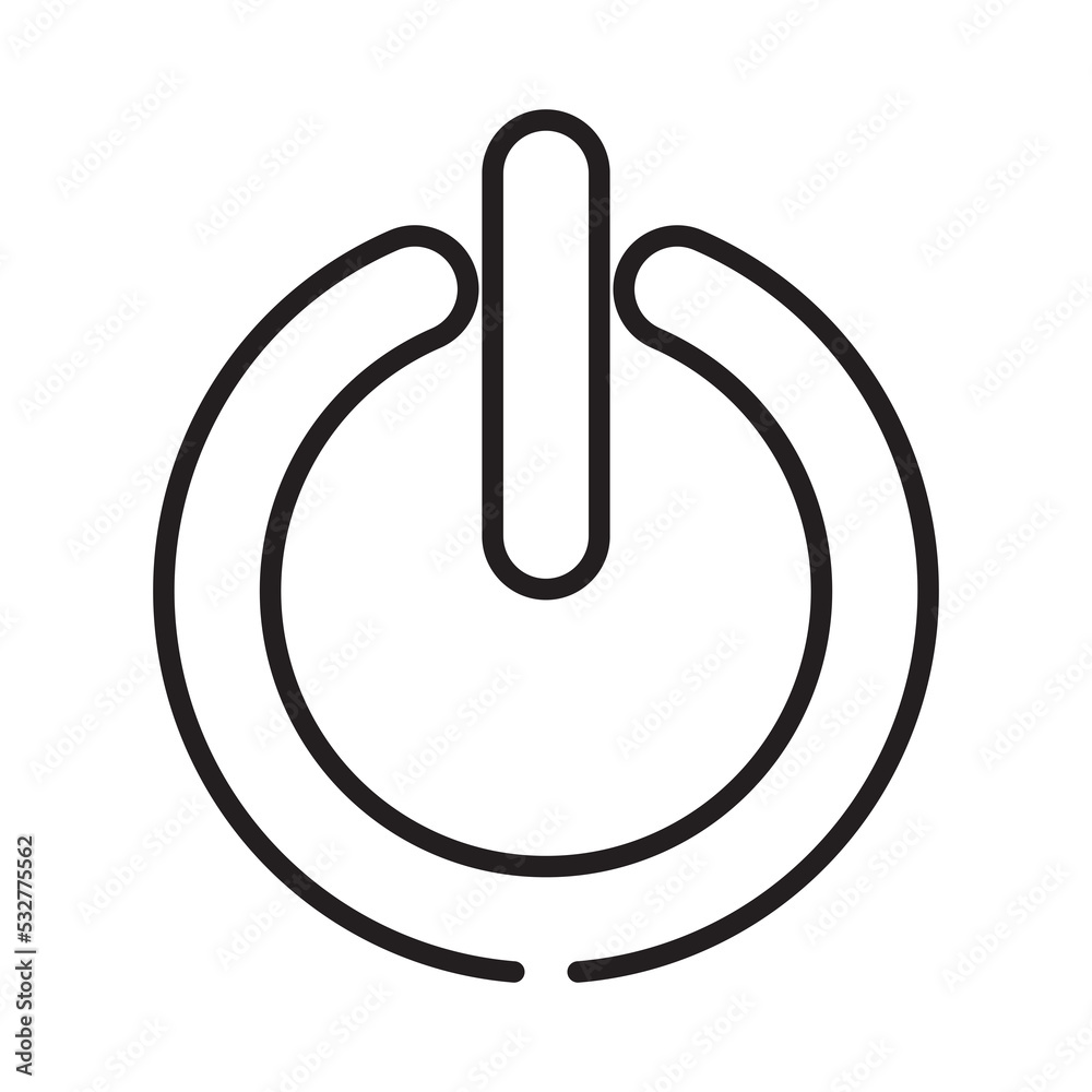 Power switch icon with a line style that is suitable for your modern business Power switch icon with a line style that is suitable for your modern business