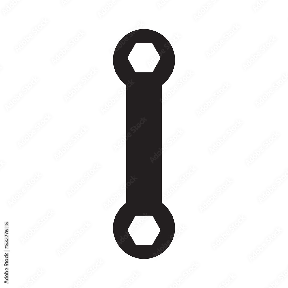 Graphic flat wrench icon for your design and website Graphic flat wrench icon for your design and website