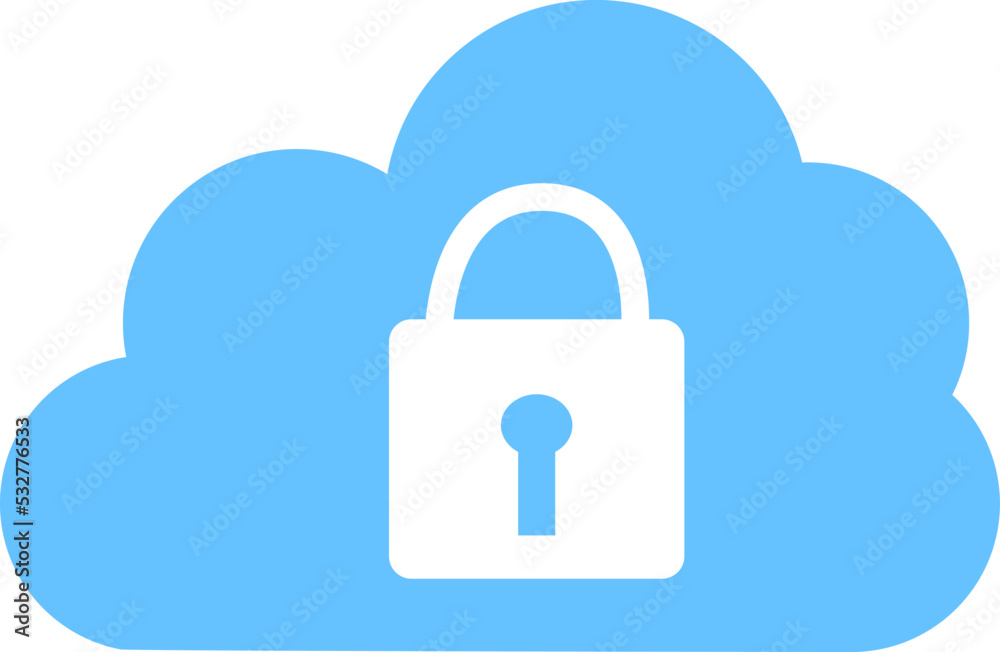 Simple cloud security illustration material Simple cloud security illustration material