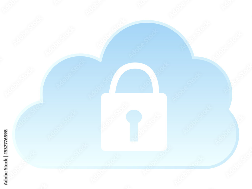 Simple cloud security illustration material Simple cloud security illustration material
