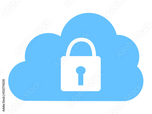 Simple cloud security illustration material