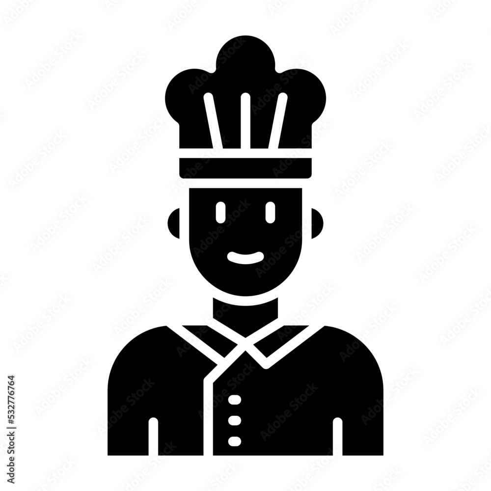 Chef Glyph Icon Chef Glyph Icon