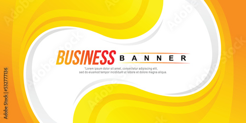 Yellow color wave design for business banner design template
