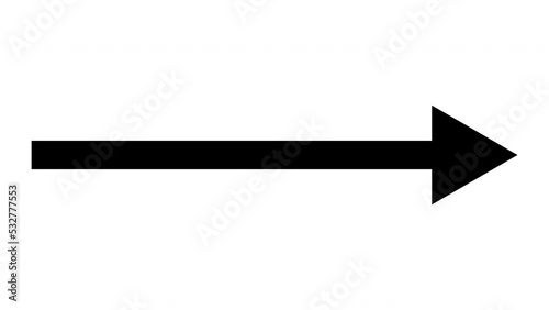 Animation of a simple black arrow extending on white background