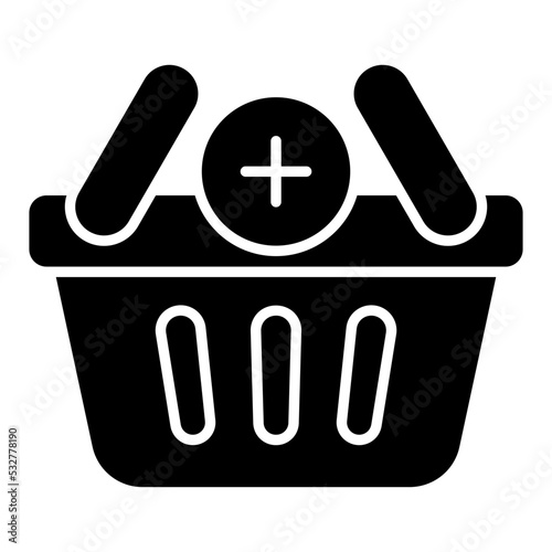 A creative design icon of add to basket