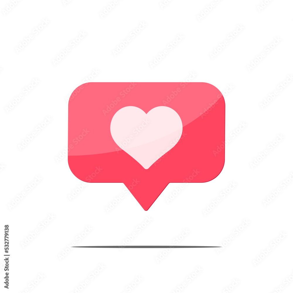 Like notification 3d vector design editable. Love icon. Like notification 3d vector design editable. Love icon.