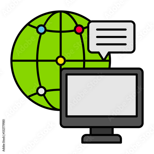 Global Business and Organizational Excellence Concept vector color icon design, Big data Symbol, Business intelligence Sign,Web hosting and Data Center Stock Illustration