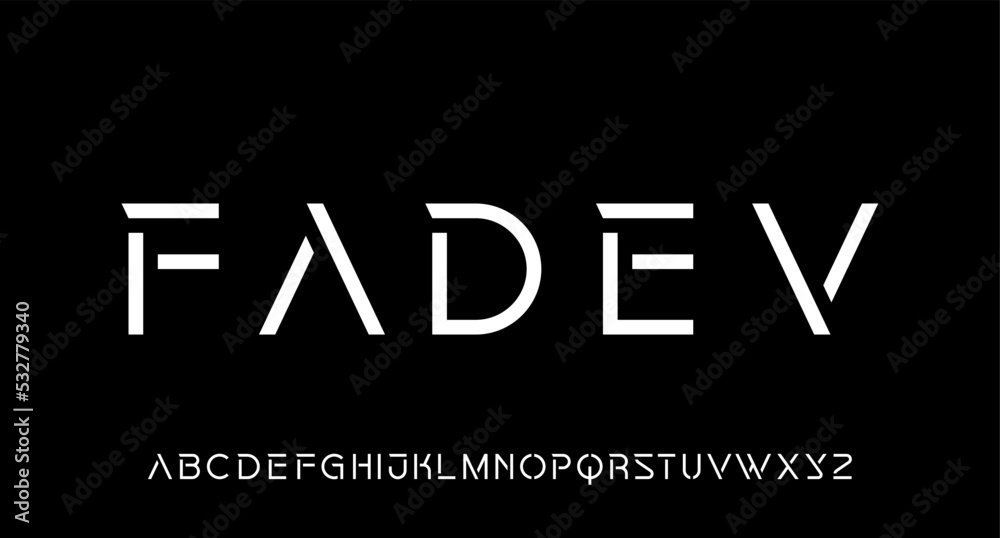 FADEV, modern, futuristic modern geometric font FADEV, modern, futuristic modern geometric font