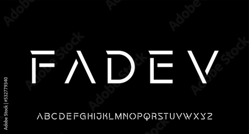 FADEV, modern, futuristic modern geometric font © ZeaLab