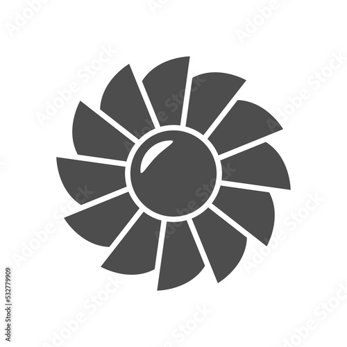Turbine propeller or fan glyph icon