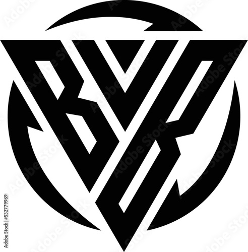 BVB letter logo with the triangle style design